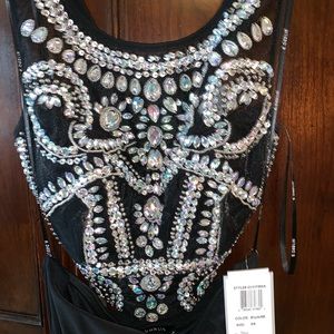 Black prom 2 piece dress